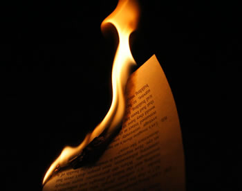 burning page